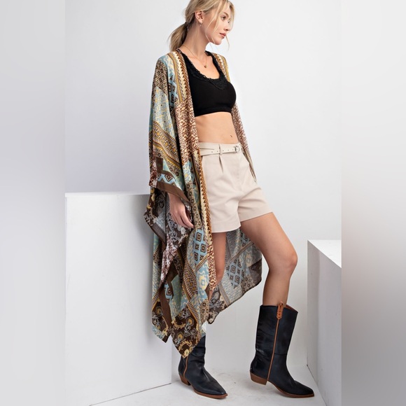 NEW Stunning Easel Patchwork Open Kimono - Picture 4 of 6